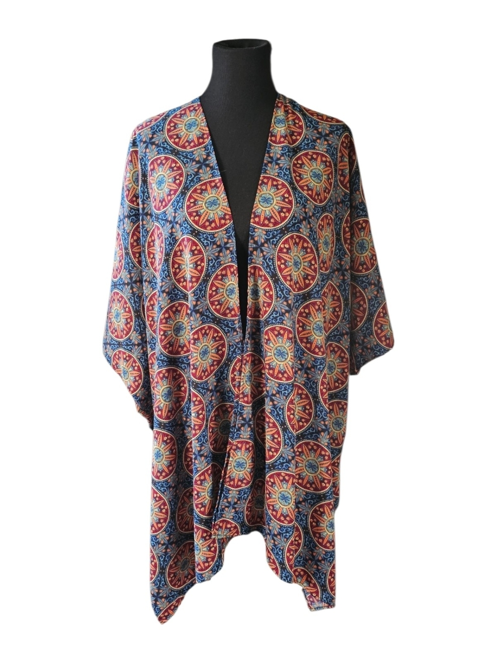 Agnes & Dora Compass Rose Boho Kimono Cardigan Duster M/L